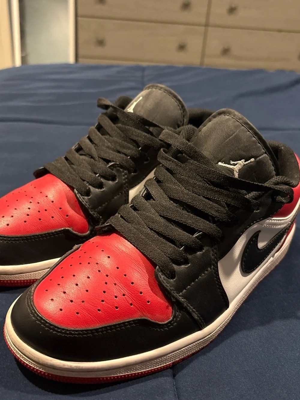 Jordan Black and Red Low-Top Sneaker